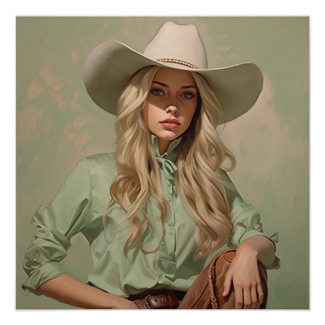 Póster Sinfonía de salvia: arte en el muro de Cowgirl (Anverso)