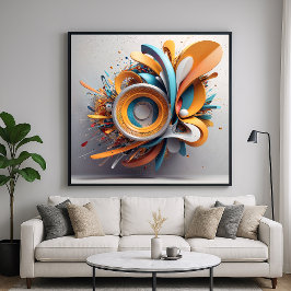 Póster Sinfonía - Diseño de estilo de renderizado 3D abst