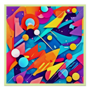 Póster Sinfonía geométrica del color