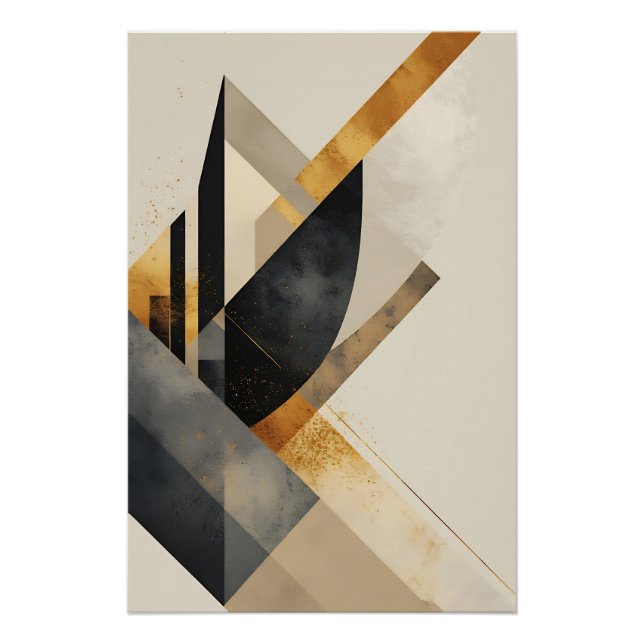 Póster Sinfonía Geométrica Dorada (Anverso)