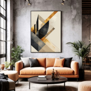 Póster Sinfonía Geométrica Dorada