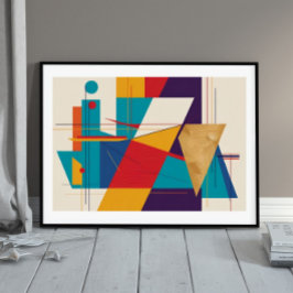 Póster Sinfonía lineal: Geometría abstracta negrita