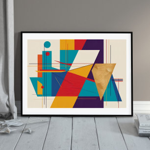 Póster Sinfonía lineal: Geometría abstracta negrita