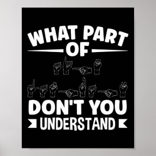 Póster Sing Language Asl Teacher Asl Alphabet Pun