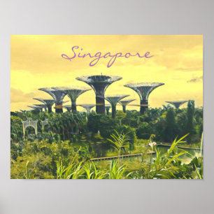 Póster Singapore Gardens by the Bay travel print