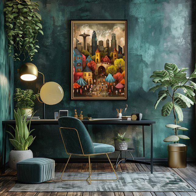 Póster Singapore: Lion City - Whimsical Art (Subido por el creador)