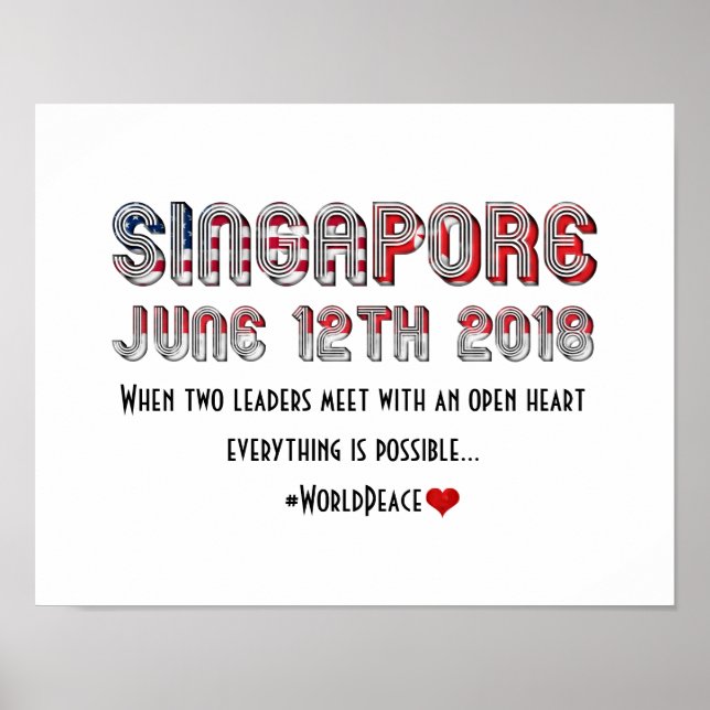 Póster Singapur 12 de junio Reunión de Estados Unidos sob (Frente)
