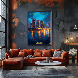 Póster Singapur al atardecer - Un sorprendente paisaje ur