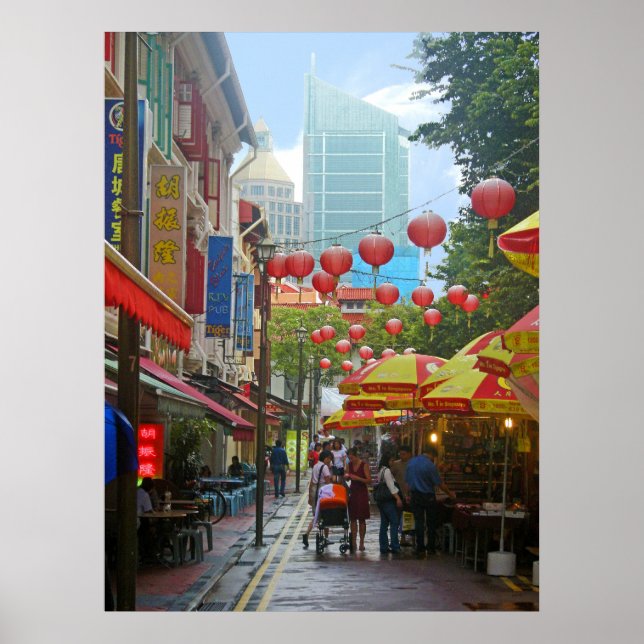 Póster Singapur - Antiguo y Nuevo (Frente)