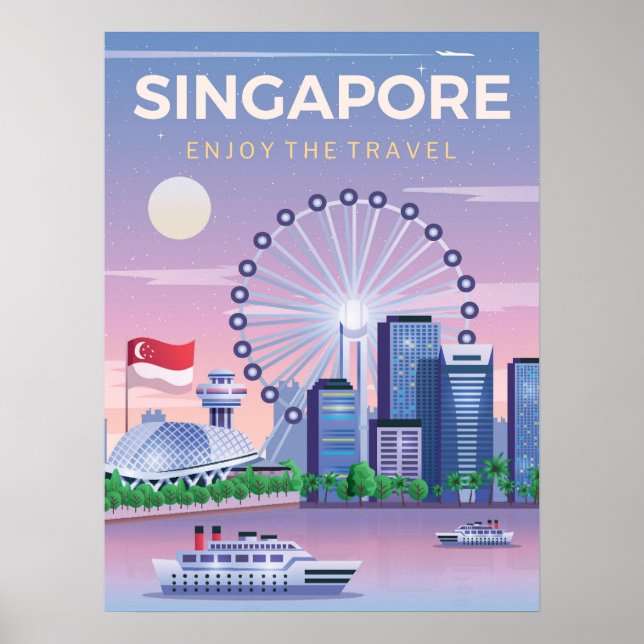 Póster Singapur Disfruta El Viaje