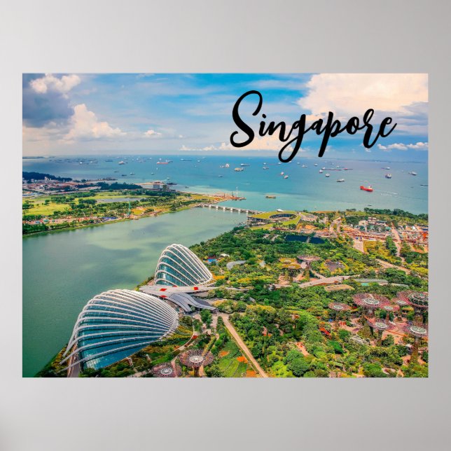 Póster Singapur en Flor — Armonía Aérea de Jardines (Frente)