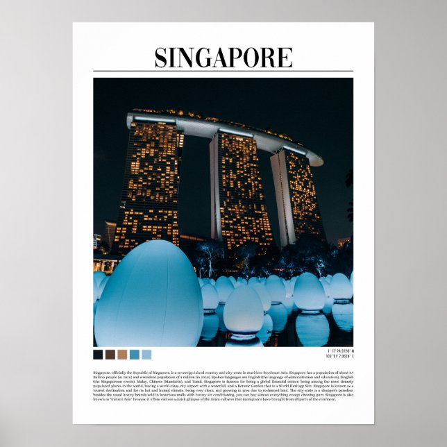 Póster Singapur - Sudeste de Asia (Frente)