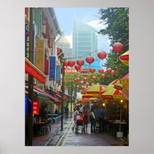 Póster Singapur - viejo y nuevo