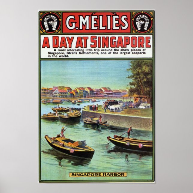 Póster Singapur Vintage Reise (Frente)