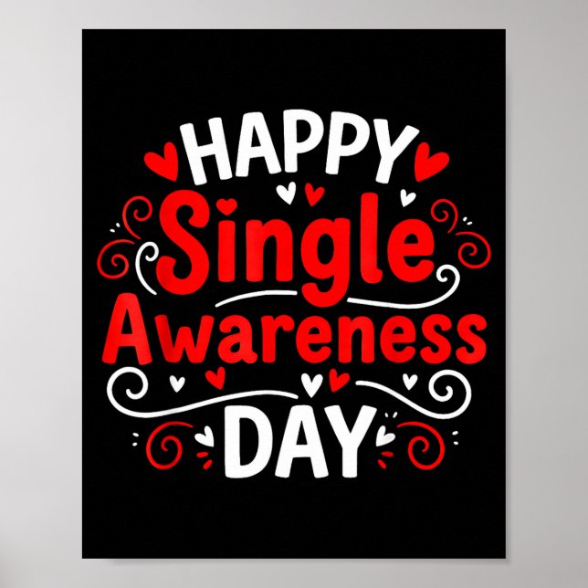 Póster Single Awareness Day Funny Anti-valentine Humor De (Frente)