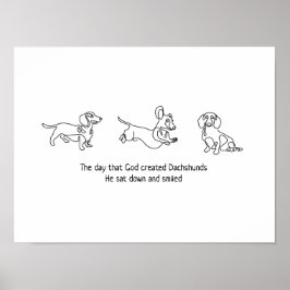 Póster single line art - dachshunds dog