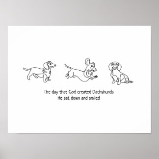 Póster single line art - dachshunds dog
