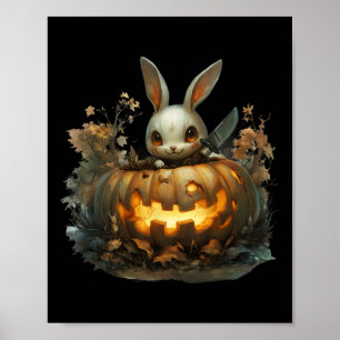Póster Siniestro Bunny Mayhem Creepy Bombeo de conejito d
