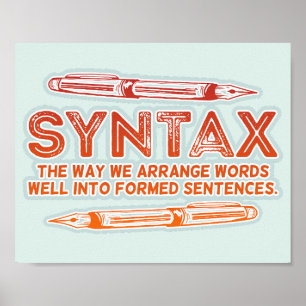 Póster Sintaxis Gramática Grammar
