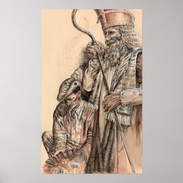 Póster Sinterklaas y Zwarte Piet por Portia St Luke (Frente)