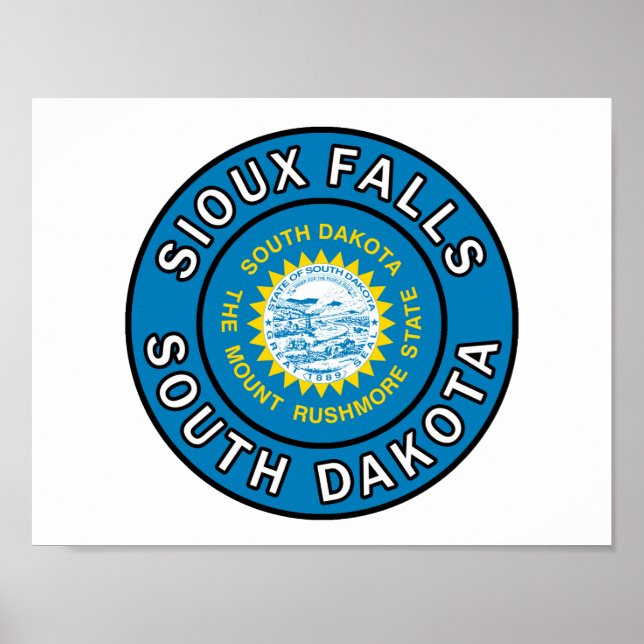 Póster Sioux Falls Dakota del Sur (Frente)