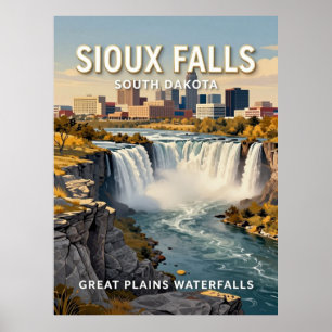 Póster Sioux Falls Dakota del Sur Viajes Patrimonio