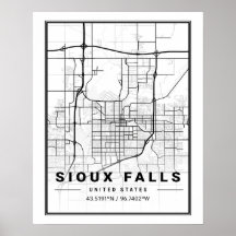 Sioux Falls South Dakota EE.UU. Mapa de la ciudad