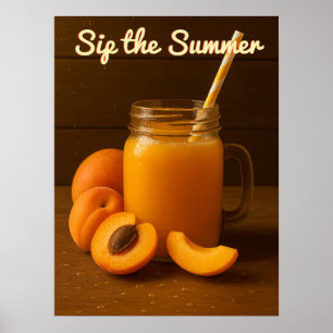 Póster Sip el verano - Poster de jugo de albaricoque fres