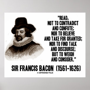 Póster Sir Francis Bacon Lee Para Pesar Y Considerar