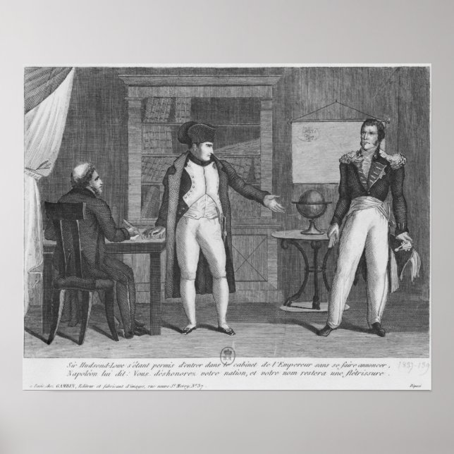 Póster Sir Hudson Lowe en el estudio de Napoleón (Frente)