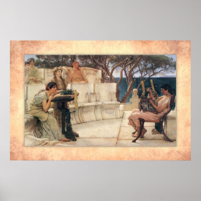 Póster Sir Lawrence Alma-Tadema - Sappho and Alcaeus (Frente)