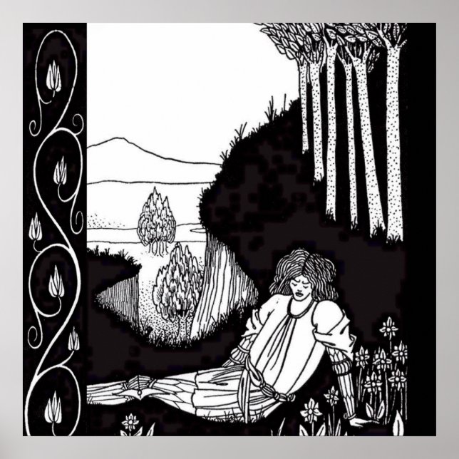 Póster “Sir Palamede el sarraceno” de Aubrey Beardsley (Frente)