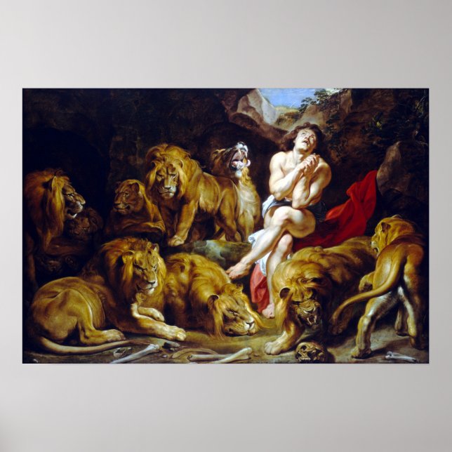 Póster Sir Peter Paul Rubens Daniel en la guarida de los  (Frente)