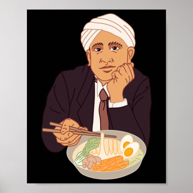 Póster Sir Raman Ramens Pegatina (Frente)