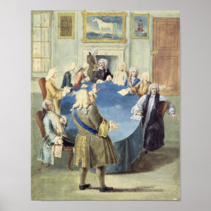 Póster Sir Robert Walpole addressing his cabinet