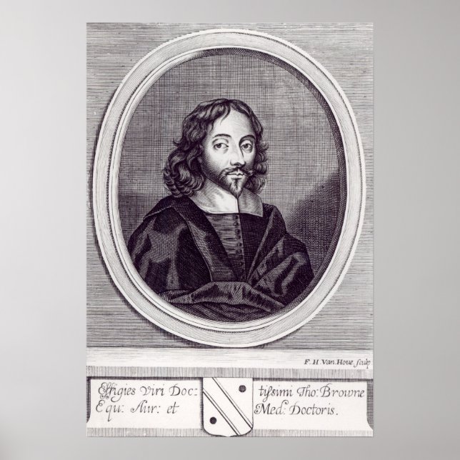 Póster Sir Thomas Browne , grabado por Frederick (Frente)