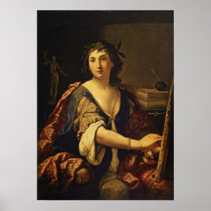 Póster Sirani - Alegoría de la pintura (Autorretrato)