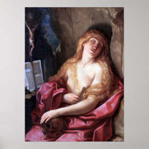 Póster Sirani - Magdalena penitente