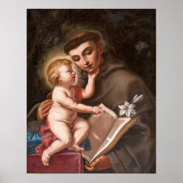 Póster Sirani - Niño Jesús Y San Antonio De Padua
