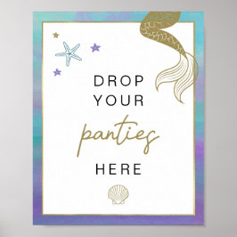 Póster SIREN Beach Mermaid Bachelorette Panty Drop Game