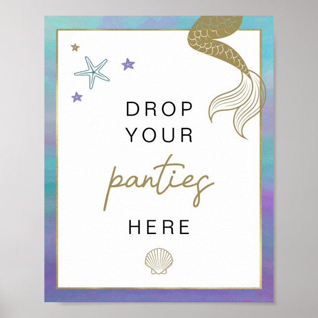 Póster SIREN Beach Mermaid Bachelorette Panty Drop Game (Frente)