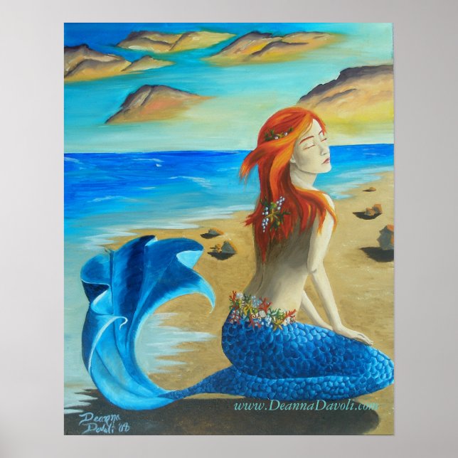 Póster Siren Poster Mermaid Art Mermaid Poster Siren Art (Frente)
