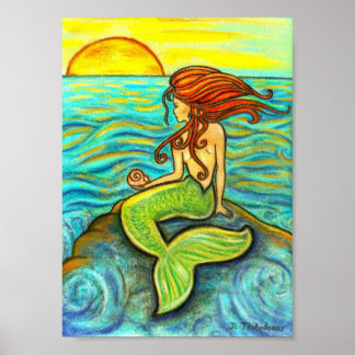 Póster Sirena a orillas del mar