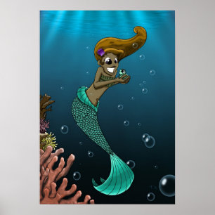 Póster Sirena afroamericana