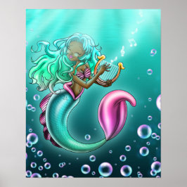 Póster Sirena afroamericana dulce