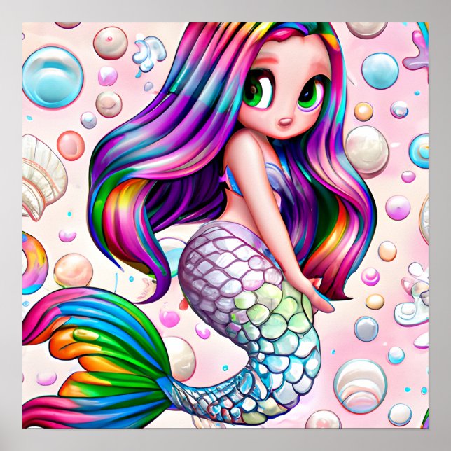Póster Sirena Arcoíris    (Frente)