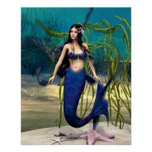 Póster Sirena azul