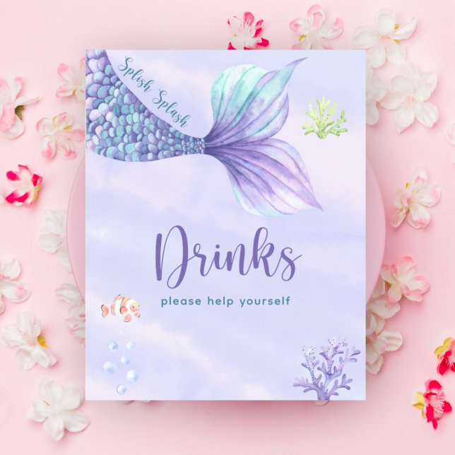 Póster Sirena bajo el mar de la ducha de bebé Bebidas (Subido por el creador)