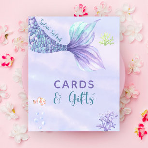 Póster Sirena bajo las naipes y los regalos