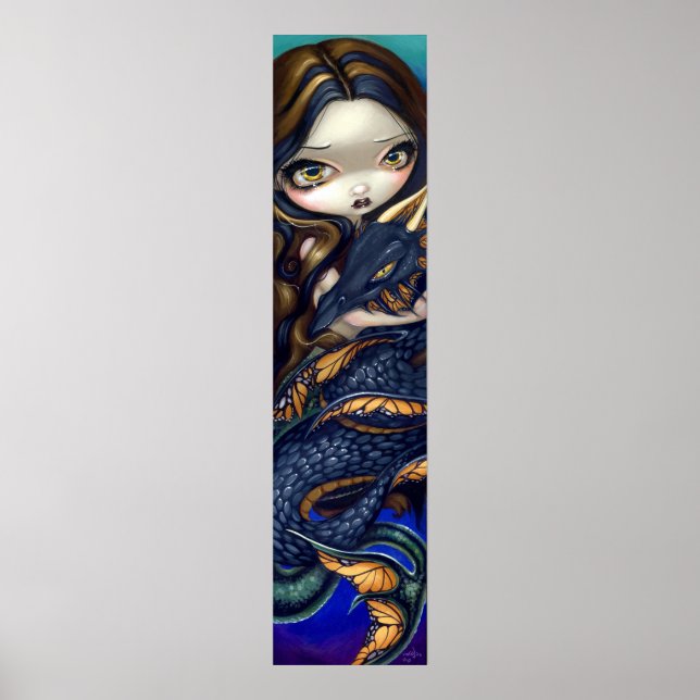 Póster Sirena con un serpiente dragón de pintura en el Ma (Frente)